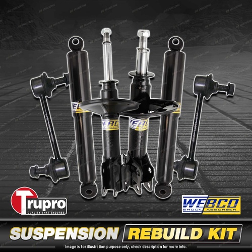 Front + Rear Webco Shock Absorber Trupro Sway Bar Link Kit for Suzuki APV GC416