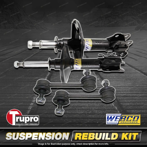 Rear Webco Shock Absorber Trupro Sway Bar Link Kit for Holden Nova LG 94-97
