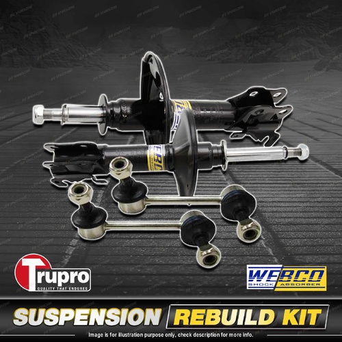 Front Webco Shock Absorber Trupro Sway Bar Link Kit for Toyota RAV 4 ACA33 ACA38