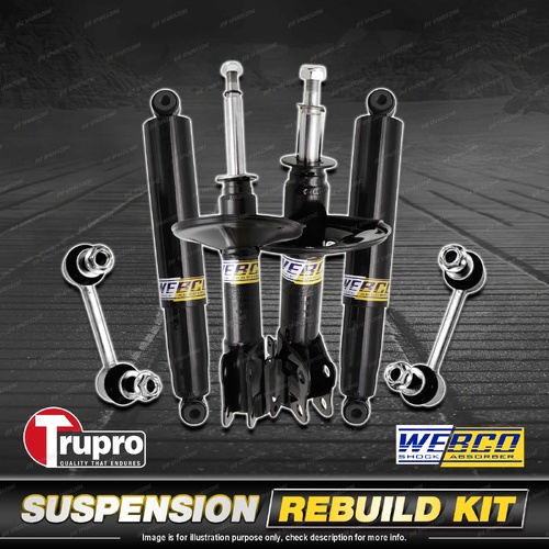 Front + Rear Webco Shock Trupro Sway Bar Link Kit for Toyota Highlander GSU55R