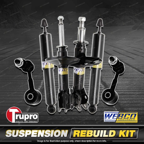 Front + Rear Webco Shock Absorber Sway Bar Link Kit for Toyota Camry ASV70 17-On