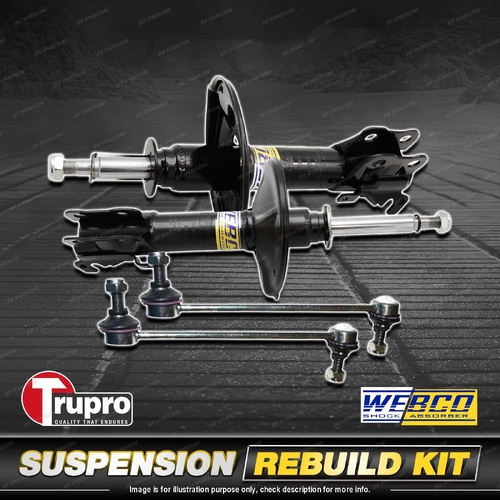Front Webco Shock Absorbers Trupro Sway Bar Links for Toyota Kluger GSU45 07-14