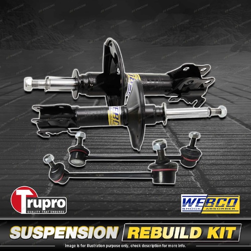 Front Webco Shock Absorber Trupro Sway Bar Link Kit for Kia Rio BC 07/00-09/02