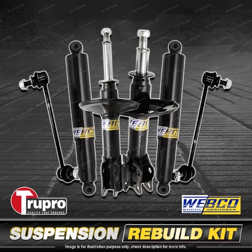 Front + Rear Webco Shock Absorber Sway Bar Link Kit for Toyota Hiace GDH GRH 300