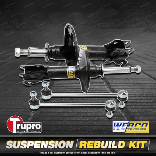 Front Webco Shock Absorber Trupro Sway Bar Link Kit for Hyundai i30 GD Ute 12-13
