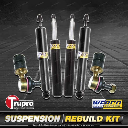 Front + Rear Webco Shock Absorber Sway Bar Link Kit for Holden Astra TR 96-98