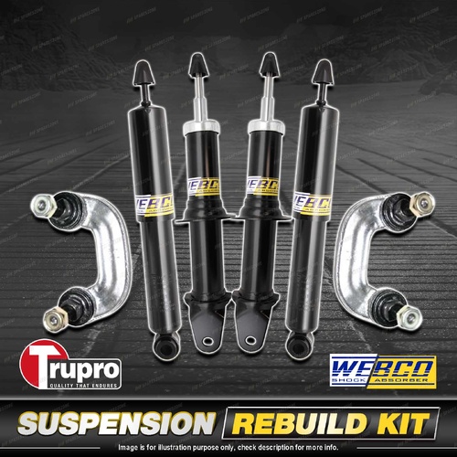 Front + Rear Webco Shock Absorber Trupro Sway Bar Link Kit for Audi A4 B6 01-05
