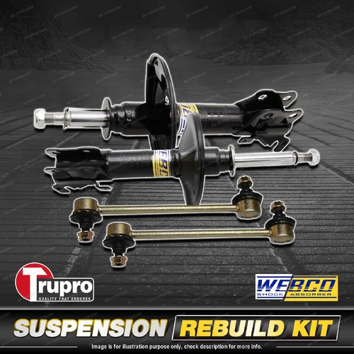 Front Webco Shock Absorber Trupro Sway Bar Link Kit for Holden Zafira TT 01-05