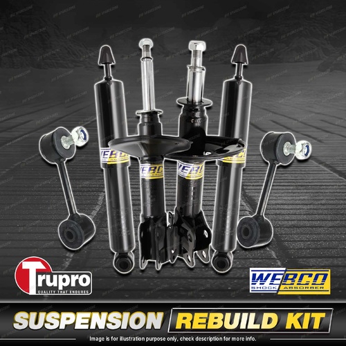 Front + Rear Webco Shock Absorber Sway Bar Link Kit for Volkswagen Bora 99-05