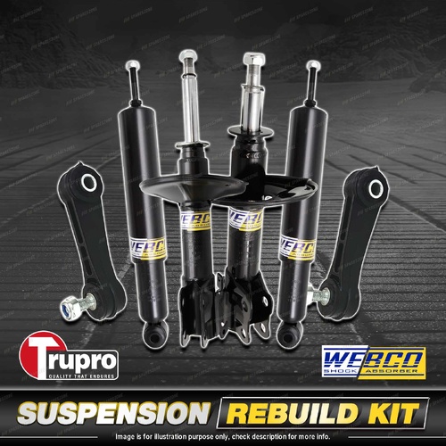 Front + Rear Webco Shock Absorber Sway Bar Link Kit for Volkswagen Beetle 03-05