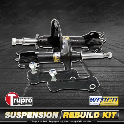 Front Webco Shock Absorber Trupro Sway Bar Link Kit for Volkswagen Beetle 03-05