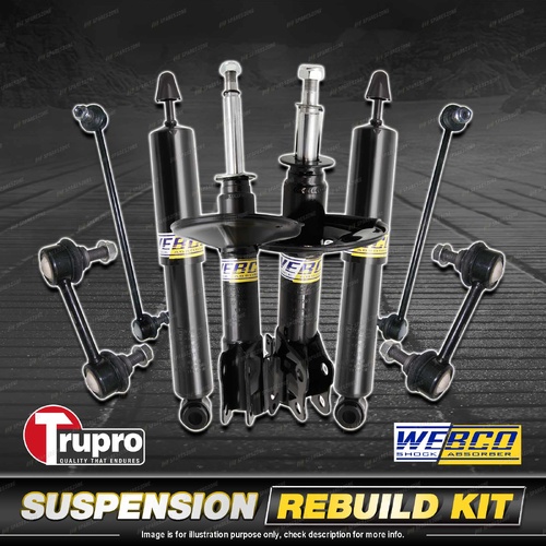 Front + Rear Webco Shock Absorber Sway Bar Link Kit for BMW X3 E83 Wagon 04-On