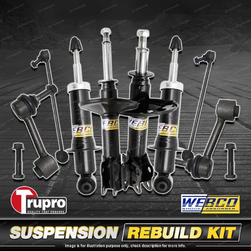 Front + Rear Webco Shock Absorbers Trupro Sway Bar Links for Audi TT 1.8T 99-06