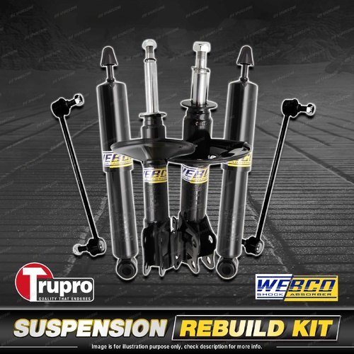 Front + Rear Webco Shock Absorber Trupro Sway Bar Link Kit for Suzuki SX4 07-14