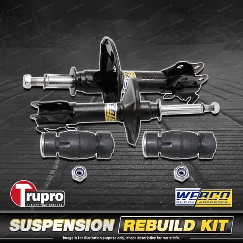 Front Webco Shock Absorber Trupro Sway Bar Link Kit for Renault Clio Hatch 01-04