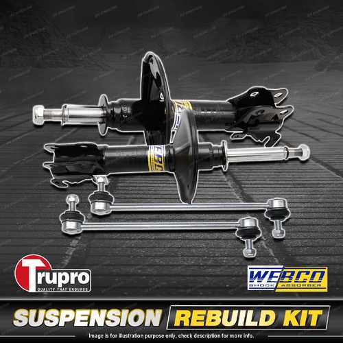 Front Webco Shock Absorber Trupro Sway Bar Link Kit for Renault Laguna 06-08