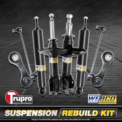 Front Rear Webco Shock Absorber Sway Bar Link Kit for Saab 9-3 YS3F Convertible
