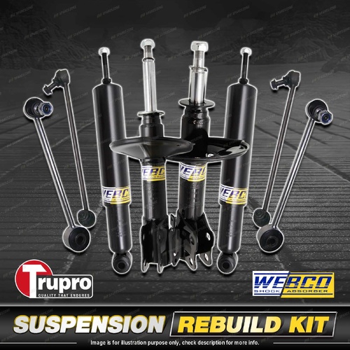 Front + Rear Webco Shock Absorber Sway Bar Link Kit for Volkswagen Caddy 05-14