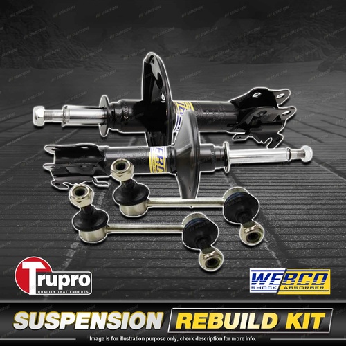 Front Webco Shock Absorber Trupro Sway Bar Link Kit for Volvo S40 V40 00-04