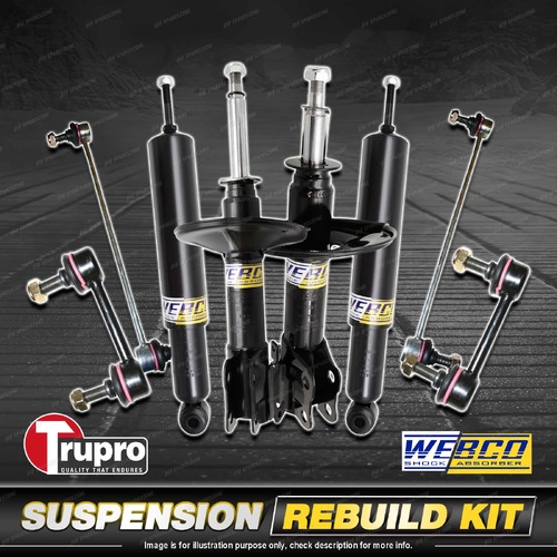 Front+Rear Webco Shock Absorber Trupro Sway Bar Link Kit for Volvo S60 S80 98-On