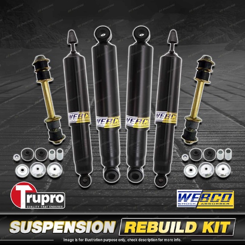 Front + Rear Webco Shock Absorber Sway Bar Link Kit for Toyota Hilux LN106 RN105