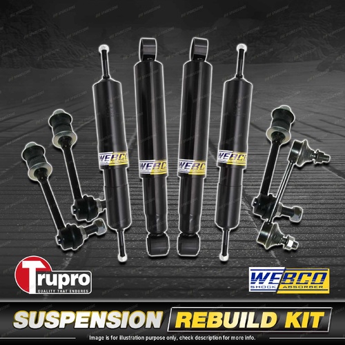 Front + Rear Webco Shock Sway Bar Link Kit for Ford Maverick DA Y60 Coil Susp