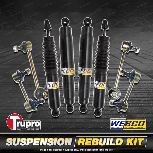 Front + Rear Webco Shock Absorber Sway Bar Link Kit for Holden Rodeo RA R7 R9