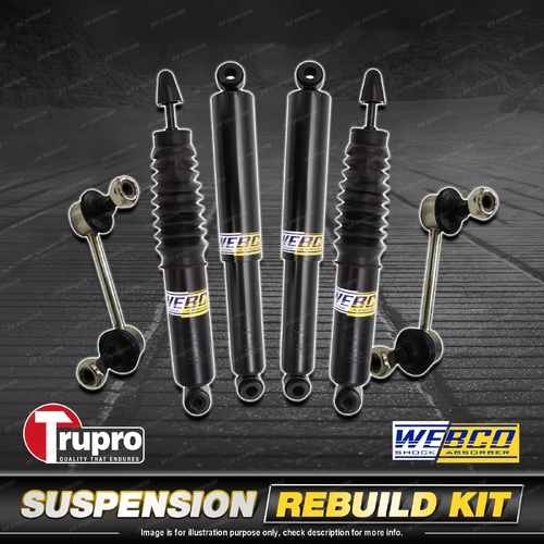 Front + Rear Webco Shock Absorber Sway Bar Link Kit for Isuzu D-Max TF 12-On LS