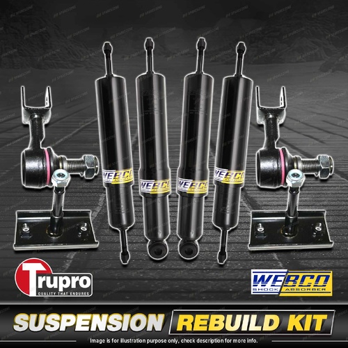 Front+Rear Webco Shock Absorber Sway Bar Link Kit for Toyota Landcruiser 80 Ser