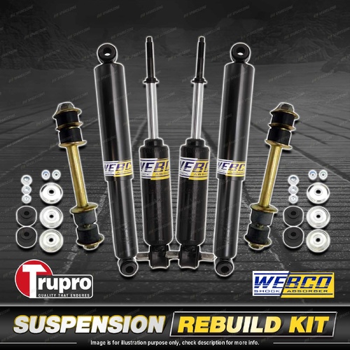 Front+Rear Webco Shock Absorber Sway Bar Link Kit for Toyota Hilux RZN LN Series