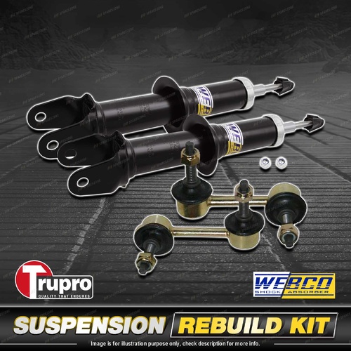 Front Webco Shock Absorber Trupro Sway Bar Link Kit for Ford Falcon BA BF 02-07