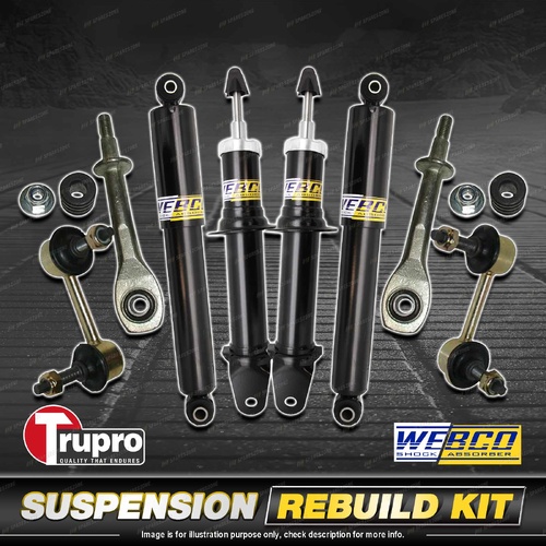 Front + Rear Webco Shock Absorber Trupro Sway Bar Link for Ford Falcon BF Sedan