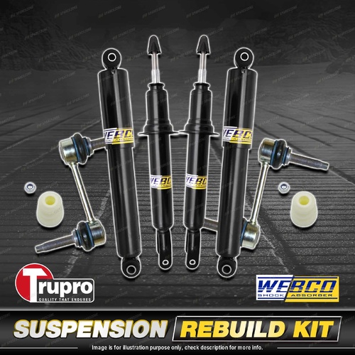 Front + Rear Webco Shock Absorber Sway Bar Link Kit for Ford Falcon FG X 14-16