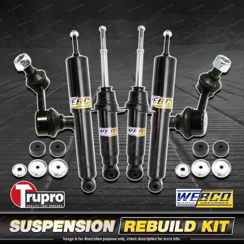 Front+Rear Webco Shock Absorber Sway Bar Link Kit for Mitsubishi Pajero NS 06-09