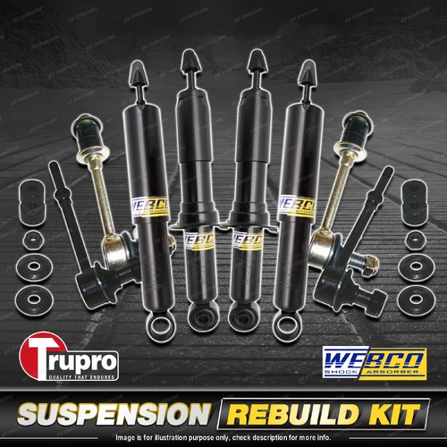 Front + Rear Webco Shock Sway Bar Link Kit for Toyota Landcruiser Prado 90 Ser