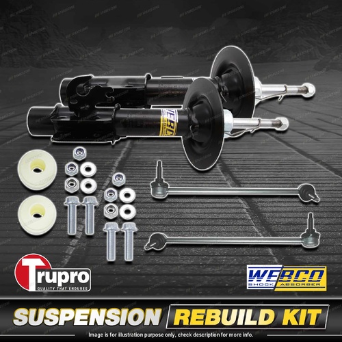 Front Webco Shock Absorbers Trupro Sway Bar Links for Holden Commodore VE 06-On