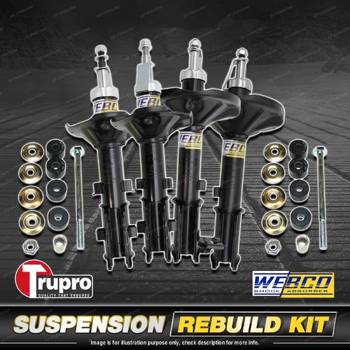 Front+Rear Webco Shock Absorber Sway Bar Link Kit for Hyundai Excel X3 97-00
