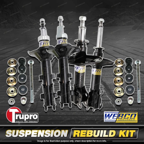 Front+Rear Webco Shock Absorber Sway Bar Link Kit for Hyundai Excel HU X3 94-97
