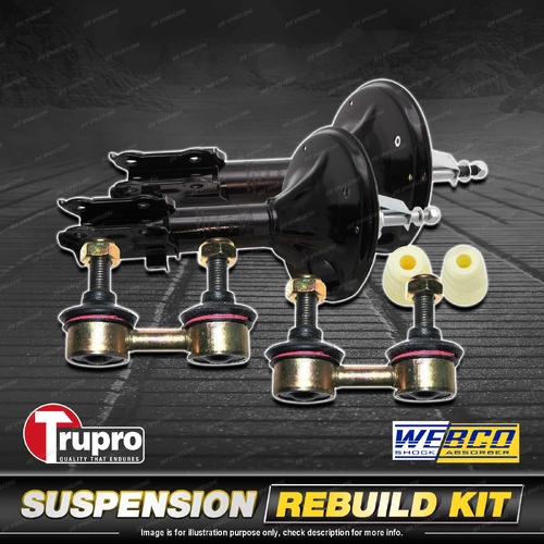 Front Webco Shock Absorber Trupro Sway Bar Link Kit for Hyundai Elantra XD 00-07