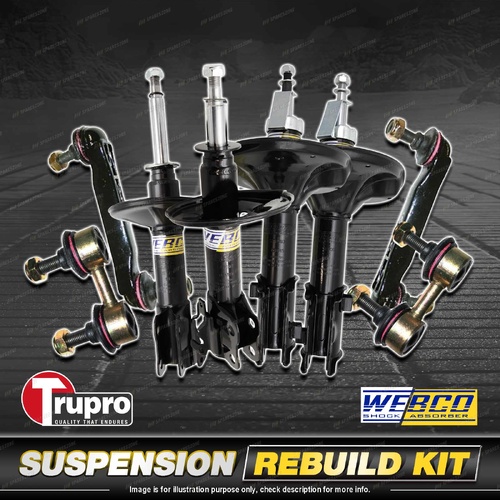 Front + Rear Webco Shock Absorber Sway Bar Link Kit for Hyundai Elantra XD 00-07