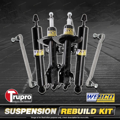 Front + Rear Webco Shock Absorber Sway Bar Link Kit for Ford Fiesta WS WT 09-13