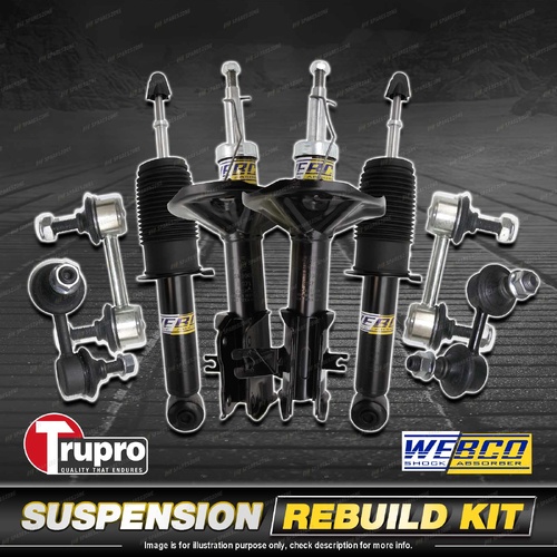 Front + Rear Webco Shock Absorber Sway Bar Link Kit for Mitsubishi Lancer CE