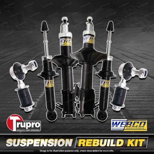 Front + Rear Webco Shock Absorber Sway Bar Link Kit for Nissan Pulsar N15 97-01