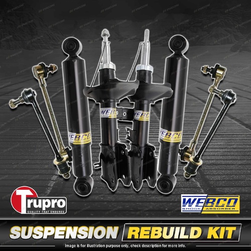 Front Rear Webco Shock Trupro Sway Bar Link Kit for Nissan Pathfinder R50 99-01