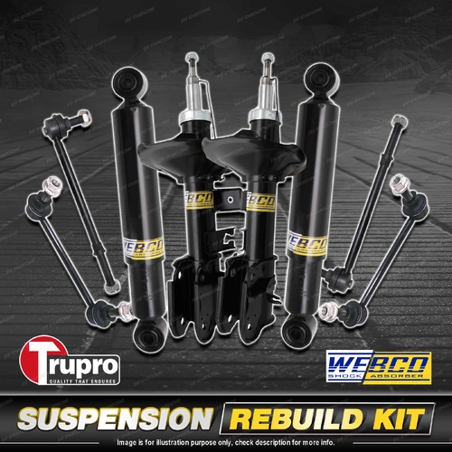 Front+Rear Webco Shock Trupro Sway Bar Link Kit for Nissan Pathfinder R50 01-05