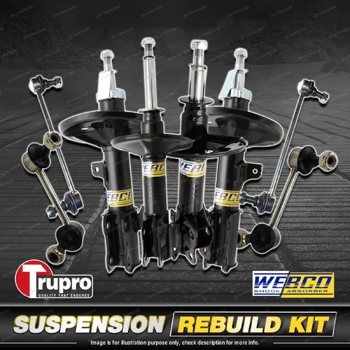 Front + Rear Webco Shock Absorber Sway Bar Link Kit for Toyota Camry ACV36 MCV36