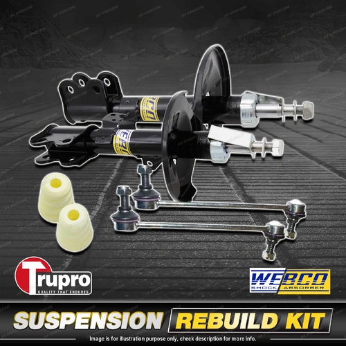Front Webco Shock Absorber Trupro Sway Bar Link Kit for Toyota Corolla ZZE122