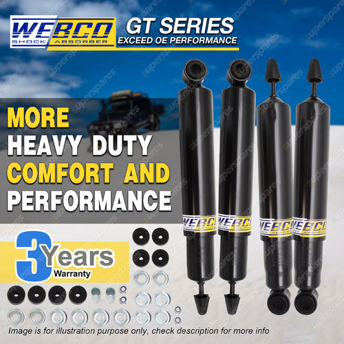 Front + Rear Webco HD Pro Shock Absorbers for FORD MAVERICK Leaf susp Cab Ute