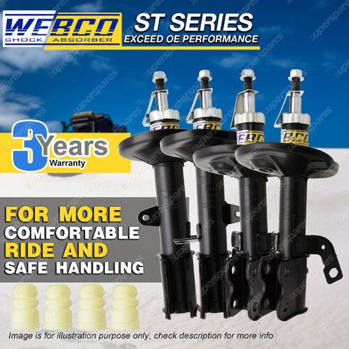 Front + Rear Webco Shock Absorbers for HOLDEN NOVA LE LF all models 89-94