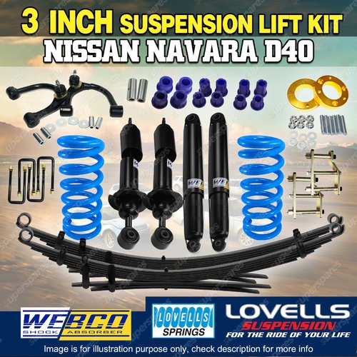 3 Inch 75mm Webco RAW 4x4 Lovells Lift Kit Control Arm for Nissan Navara D40